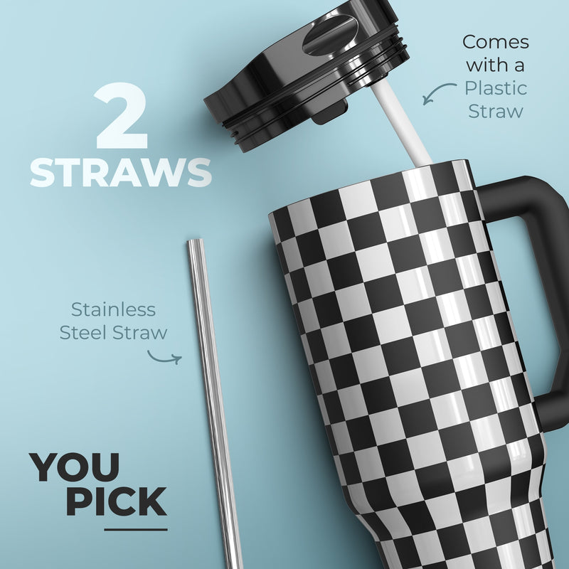 Thicc 40oz Black \u0026 White Checkered